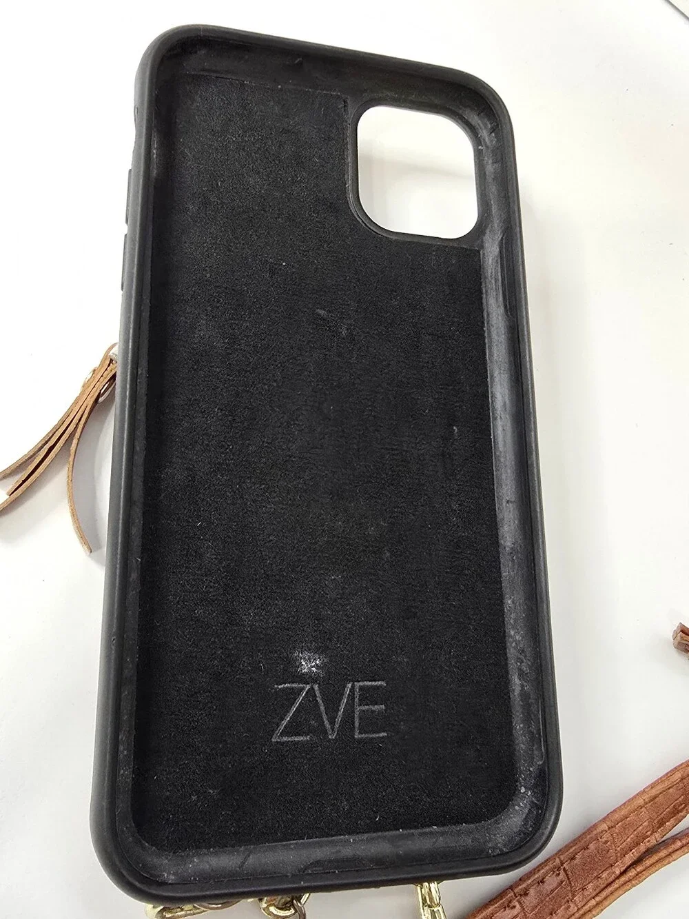 Brown Croc-Embossed Crossbody Phone Cover Wallet